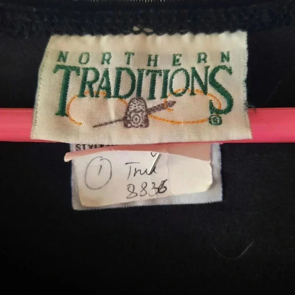 Northern Traditions 90s Folklore Holidays Red And Black Velvet Maxi Dress Medium - Picture 9 of 10